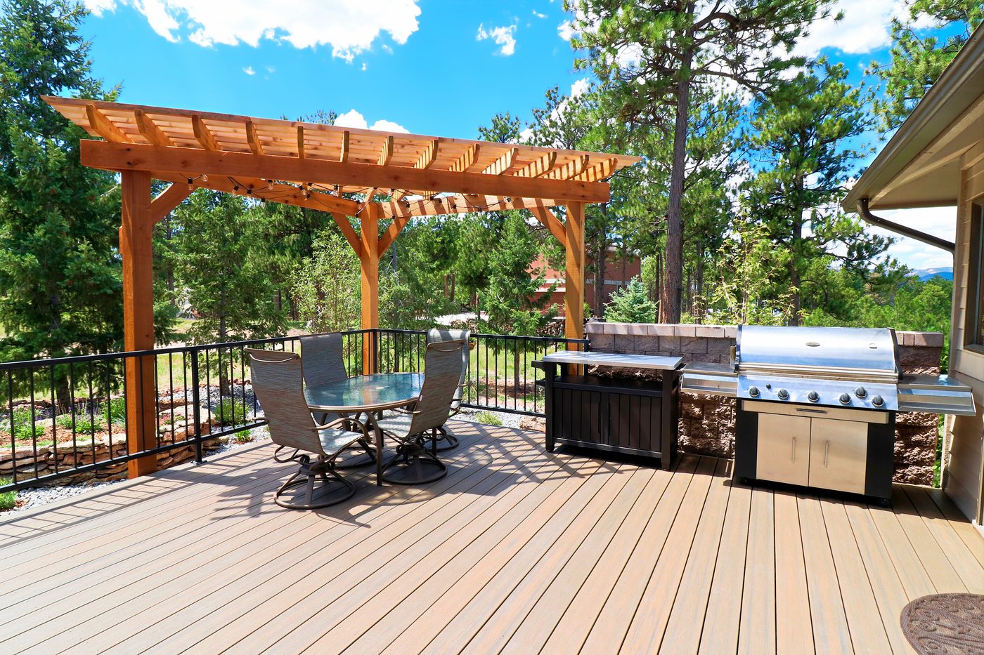 Western Red Cedar pergola over a deck